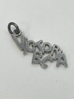 Vtg 925 Sterling Silver Victoria Bc Travel Charm Pendant